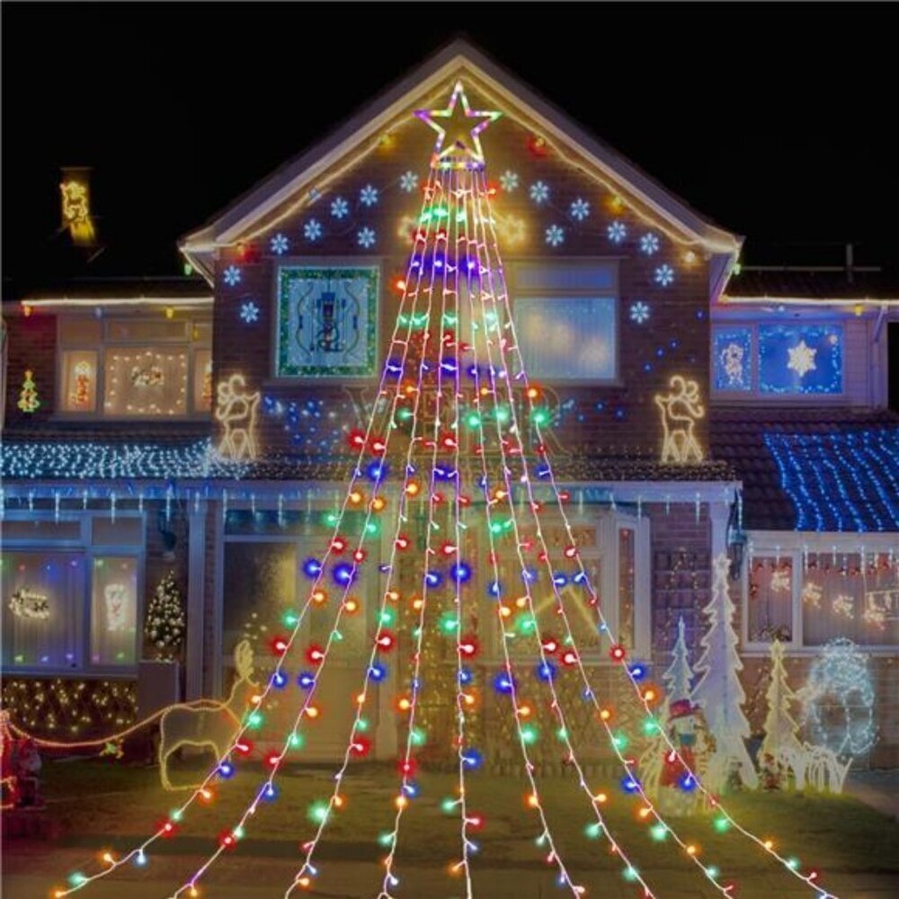 Stylish Star String Lights 320 LED Waterfall Outdoor 11.5ft